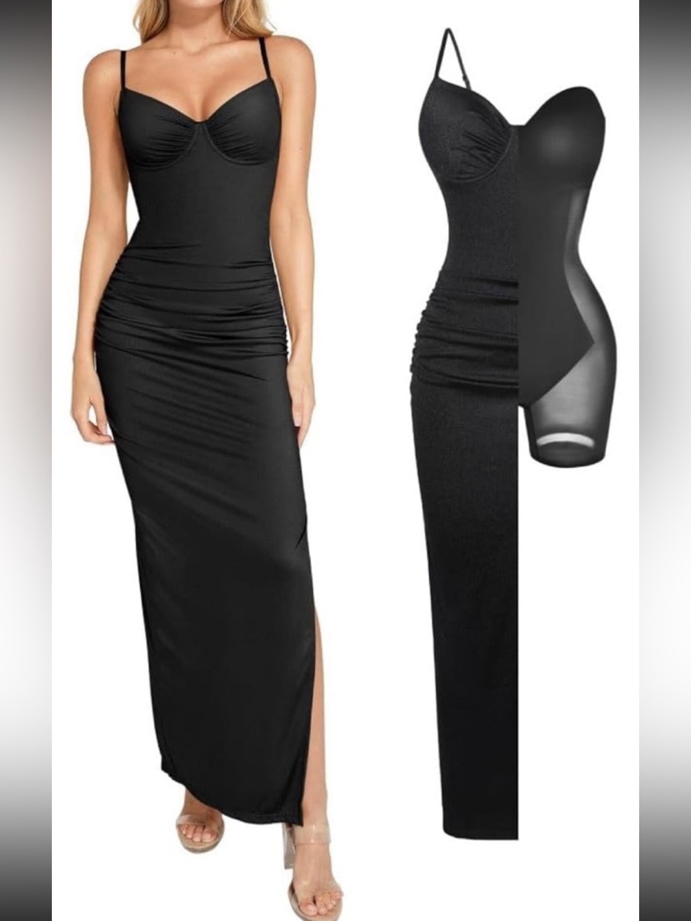 Popilush V Neck Cocktail Dresses Women Shapewear Maxi Dress NWT size M